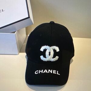 CHANEL Black and White Logo Cap